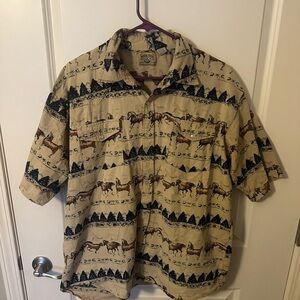 VINTAGE ModaTech Western Pearl Snap Button up. Size XL 100% cotton